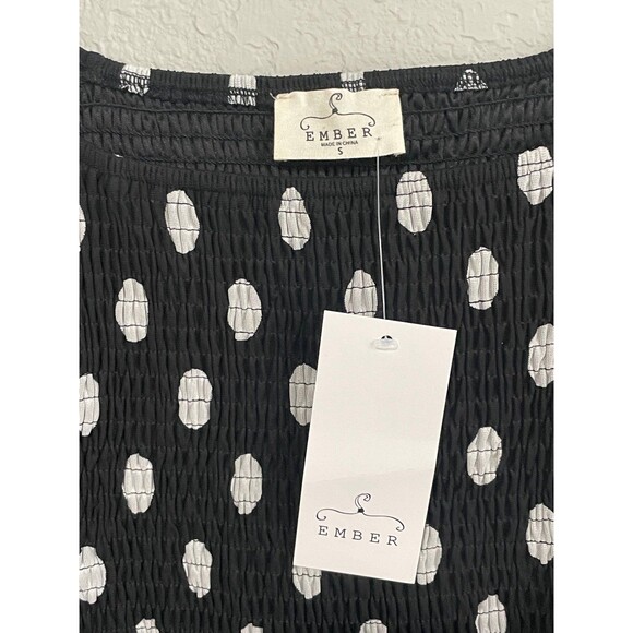 Ember Polka Dot Ruffle Long Sleeve Top size small women’s - Picture 4 of 5